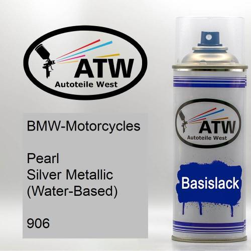 BMW-Motorcycles, Pearl Silver Metallic (Water-Based), 906: 400ml Sprühdose, von ATW Autoteile West.